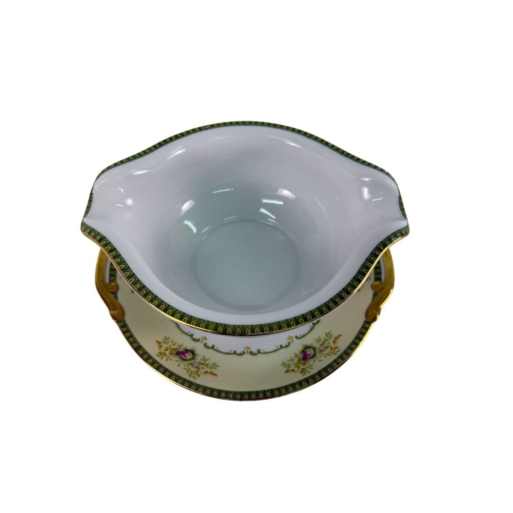 Vintage Meito China Gravy Sauce Boat w/ Underplate Charm Pattern Gold Trim Japan - Picture 2 of 6